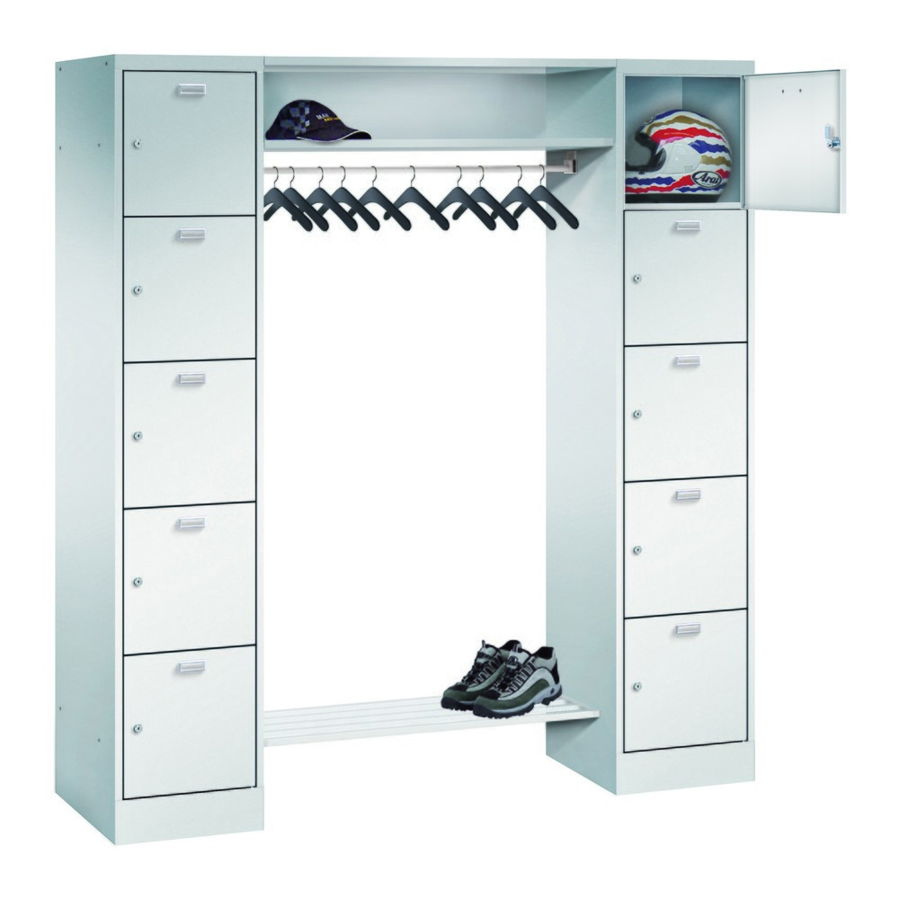 Produktabbildung: PAVOY Schließfachspind, 2 x 5 Fächer, Zylinderschloss, HxBxT 1.950 x 1.700 x 500 mm, Abteil Breite 400 mm