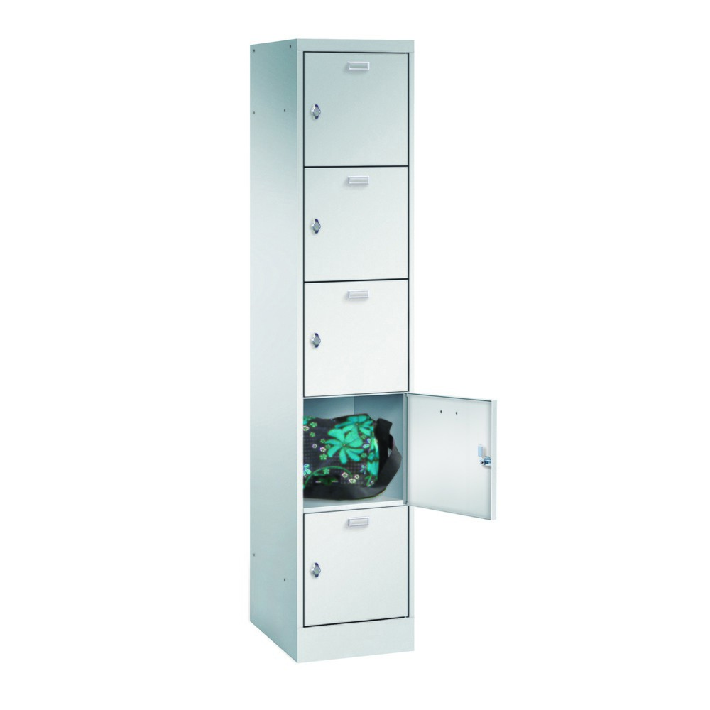 Produktabbildung: PAVOY Schließfachschrank, 5 Fächer, Drehriegelverschluss, HxBxT 1.950 x 400 x 500 mm, Abteil Breite 400 mm