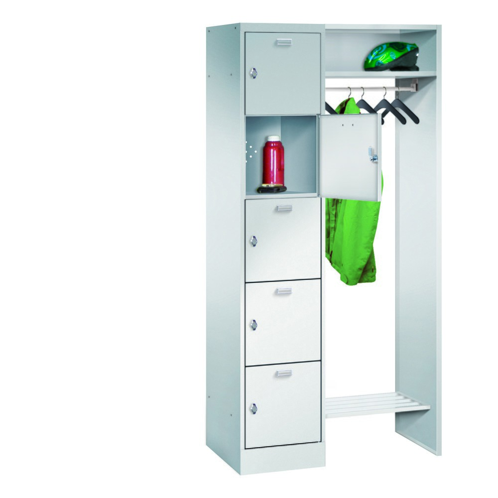 Produktabbildung: PAVOY Schließfachspind, 5 Fächer, Drehriegelverschluss, HxBxT 1.950 x 850 x 500 mm, Abteil Breite 400 mm