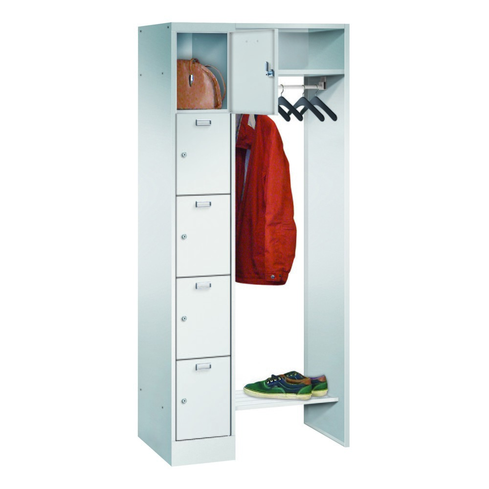 Produktabbildung: PAVOY Schließfachspind, 5 Fächer, Zylinderschloss, HxBxT 1.950 x 750 x 500 mm, Abteil Breite 300 mm