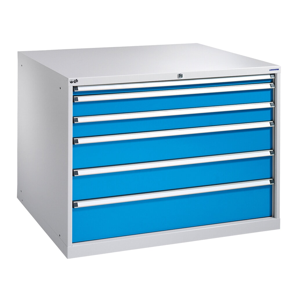 Produktabbildung Nr. 1: PAVOY Schubladenschrank, Höhe 1.000 mm, Schubladen 1x100 + 4x200 mm, Breite 715 mm, lichtgrau, lichtgrau