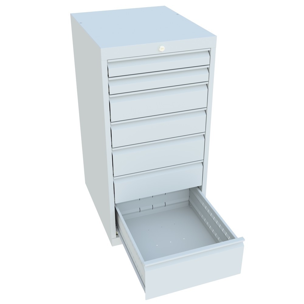 Produktabbildung Nr. 3: PAVOY Schubladenschrank, Höhe 1.000 mm, Schubladen 2x75 + 2x125 + 2x150 + 1x200 mm, Breite 500 mm, lichtgrau, lichtgrau