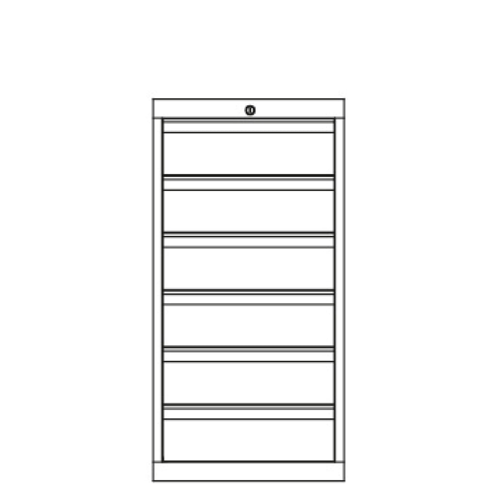 Produktabbildung Nr. 3: PAVOY Schubladenschrank, Höhe 1.000 mm, Schubladen 6x150 mm, Breite 500 mm, lichtgrau, lichtblau