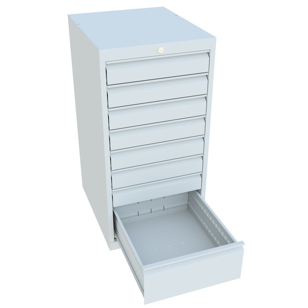 Produktabbildung Nr. 3: PAVOY Schubladenschrank, Höhe 1.000 mm, Schubladen 7x100 + 1x200 mm, Breite 500 mm, lichtgrau, lichtgrau