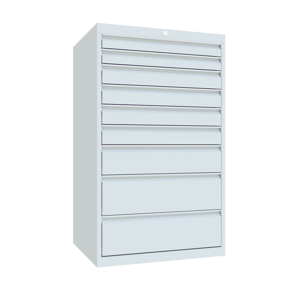 Produktabbildung Nr. 1: PAVOY Schubladenschrank, Höhe 1.200 mm, Schubladen 2x75 + 4x100 + 1x150 + 2x200 mm, Breite 715 mm, lichtgrau, lichtgrau