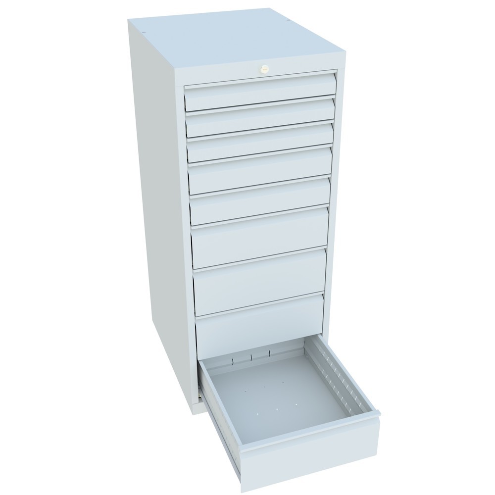 Produktabbildung Nr. 3: PAVOY Schubladenschrank, Höhe 1.200 mm, Schubladen 3x75 + 2x100 + 1x150 + 3x175 mm, Breite 500 mm, lichtgrau, lichtgrau