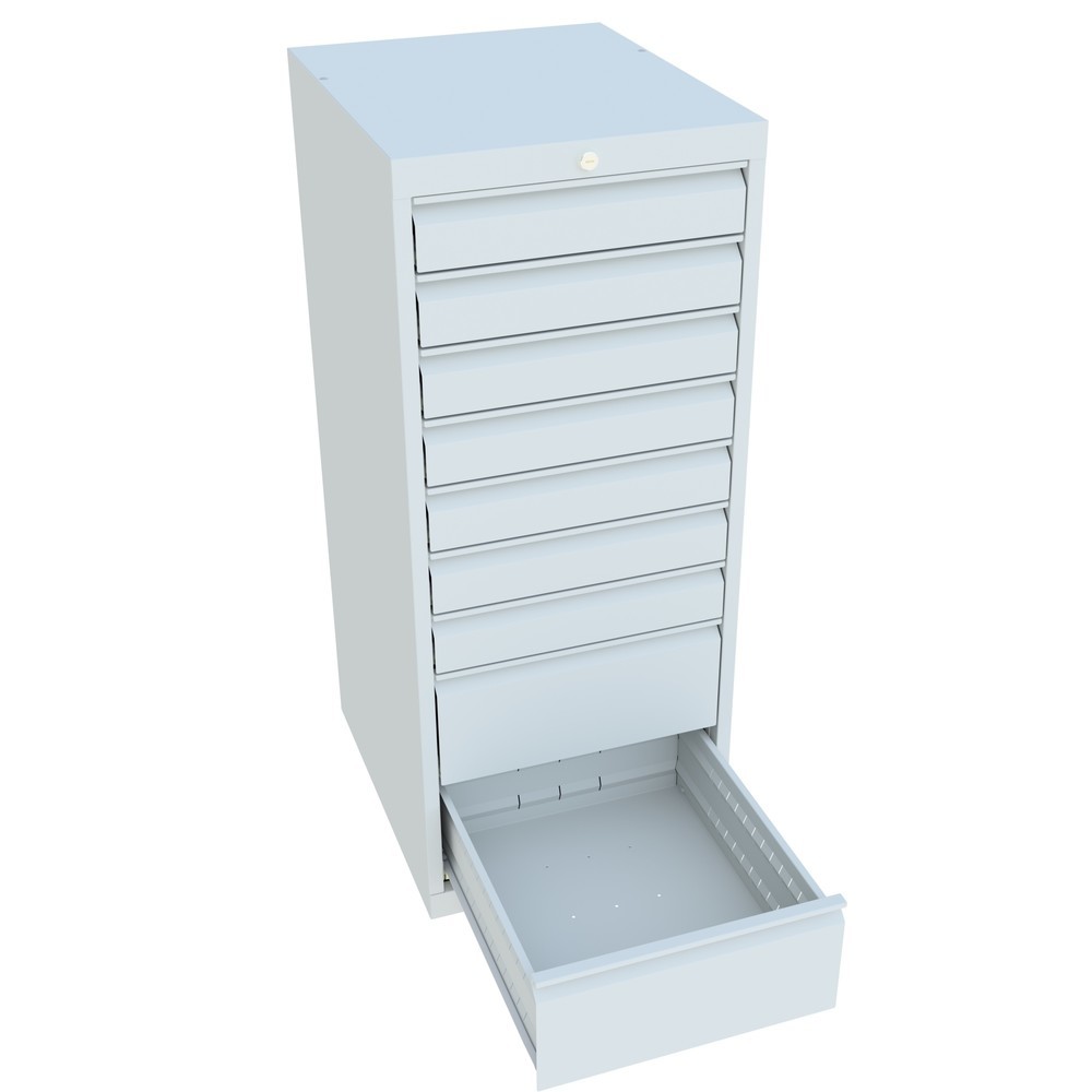 Produktabbildung Nr. 3: PAVOY Schubladenschrank, Höhe 1.200 mm, Schubladen 7x100 + 2x200 mm, Breite 500 mm, lichtgrau, lichtgrau