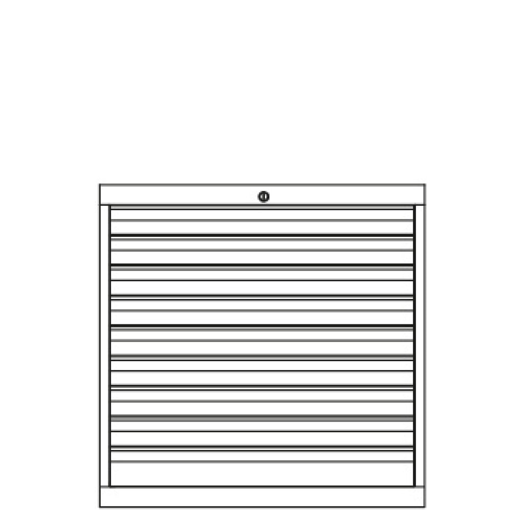 PAVOY Schubladenschrank, Höhe 800 mm, Schubladen 2x100 + 4x125 mm, Breite 1.023 mm, lichtgrau, lichtblau Produktabbildung Nr. 3: PAVOY Schubladenschrank, Höhe 800 mm, Schubladen 2x100 + 4x125 mm, Breite 1.023 mm, lichtgrau, lichtblau