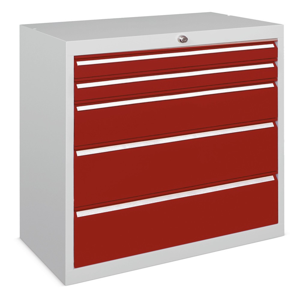 Produktabbildung: PAVOY Schubladenschrank, Höhe 800 mm, Schubladen 4x70 + 4x100 mm, Breite 715 mm, lichtgrau, anthrazitgrau