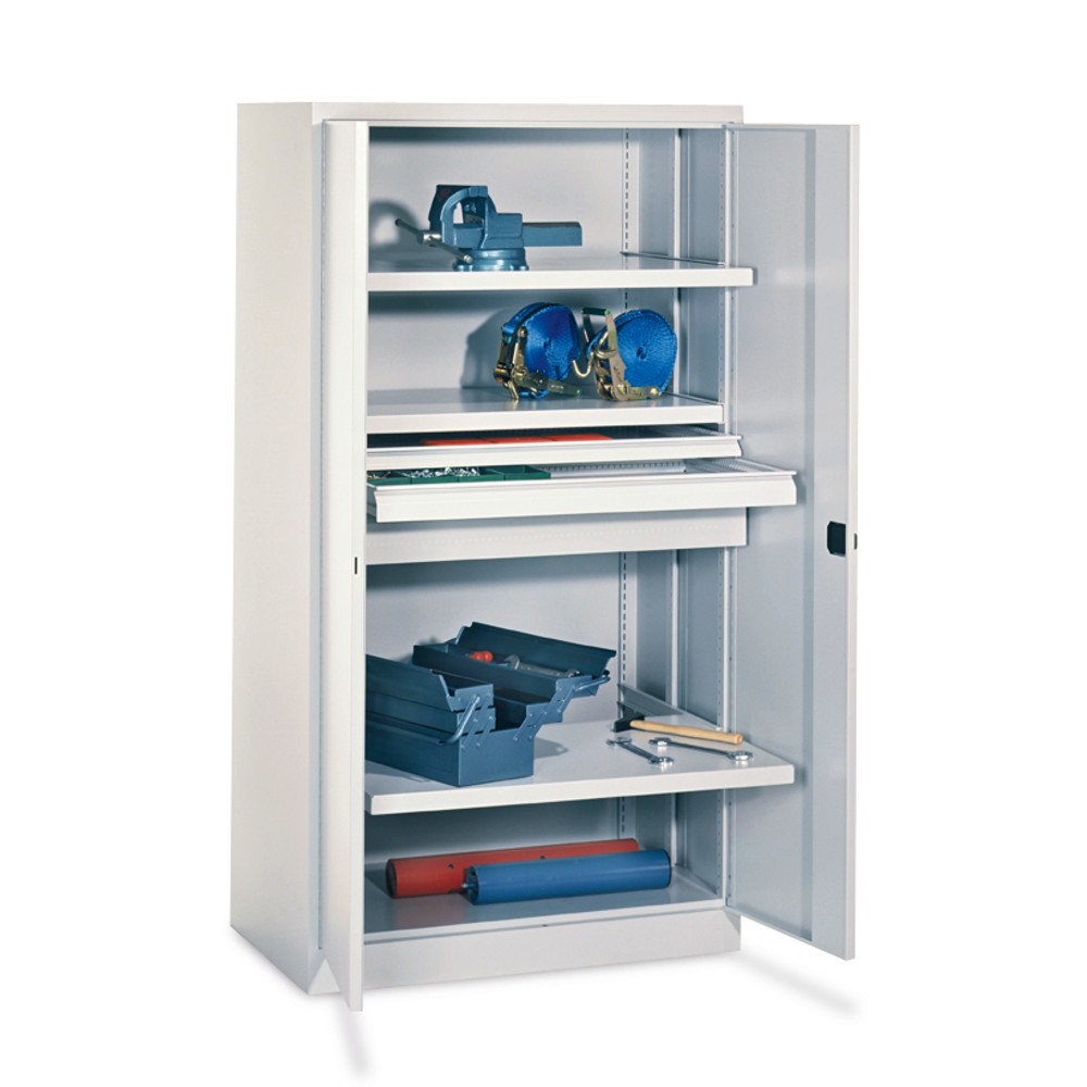 Produktabbildung Nr. 4: PAVOY Schwerlastschrank Premium, 3 Fachböden + Schubladen 3x125 mm, himmelblau, lichtgrau