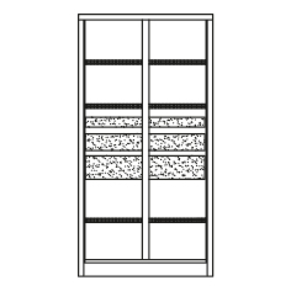Produktabbildung Nr. 7: PAVOY Schwerlastschrank Premium mit Mittelwand, 6 Fachböden + Schubladen 2x75 + 2x125 + 2x175 mm, anthrazitgrau, lichtgrau