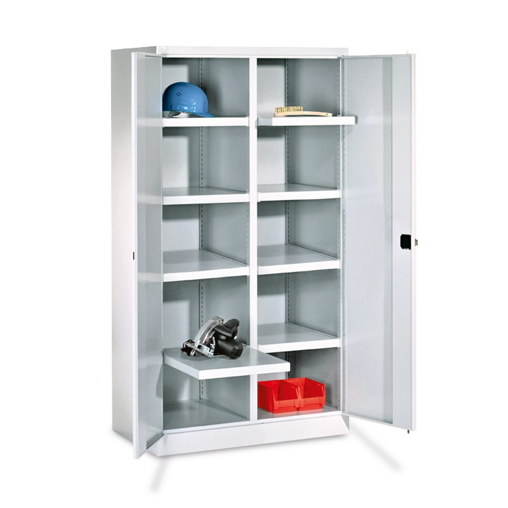 Produktabbildung Nr. 2: PAVOY Schwerlastschrank Premium mit Mittelwand, 6 Fachböden + Schubladen 6x125 mm, himmelblau, lichtgrau