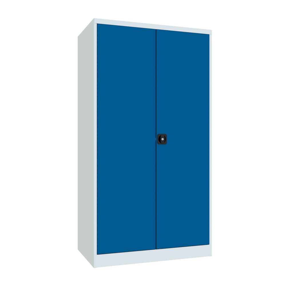 Produktabbildung: PAVOY Schwerlastschrank Premium mit Mittelwand, 8 Fachböden, enzianblau, lichtgrau