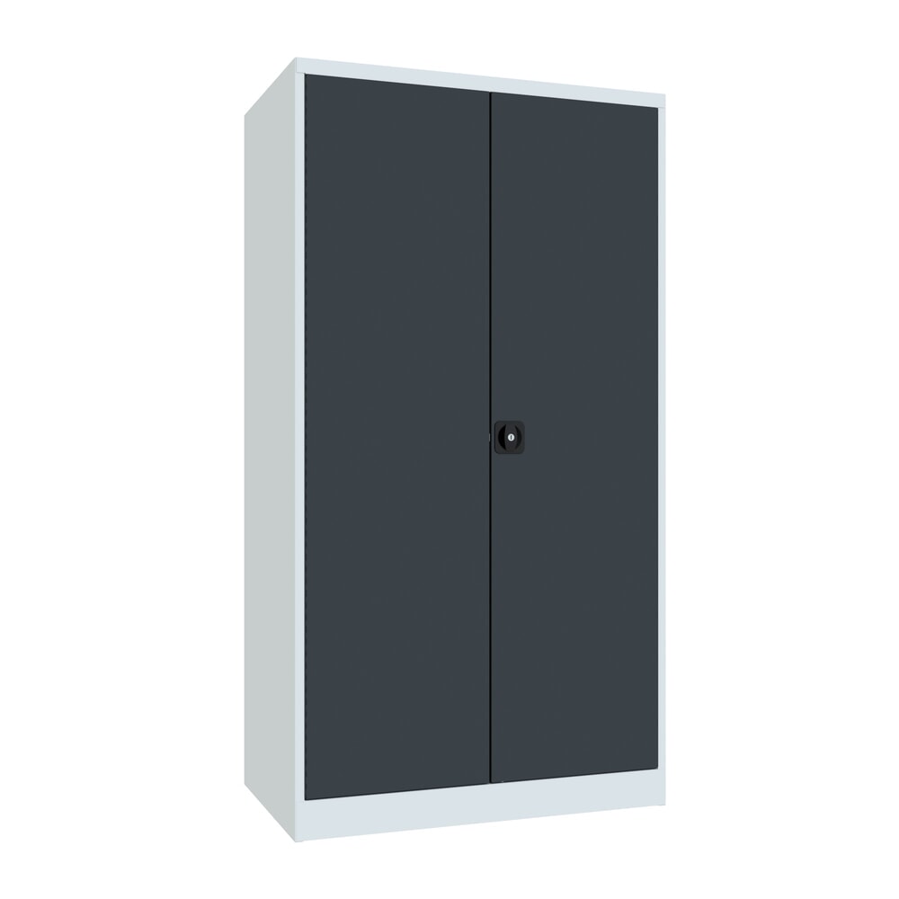 Produktabbildung: PAVOY Schwerlastschrank Premium mit Mittelwand, 8 Fachböden, anthrazitgrau, lichtgrau
