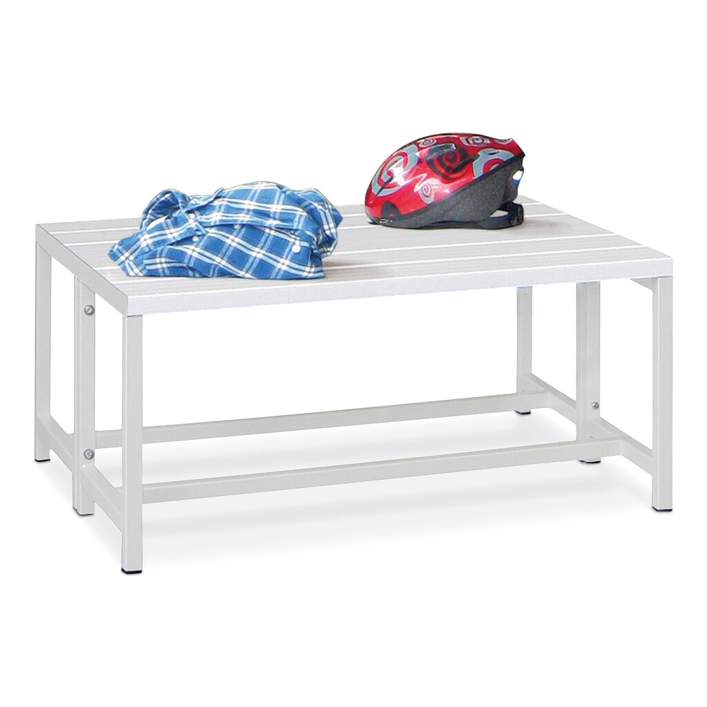 Produktabbildung: PAVOY Umkleidebank, 2-seitig, Länge 1.000 mm, ohne Schuhrost, enzianblau