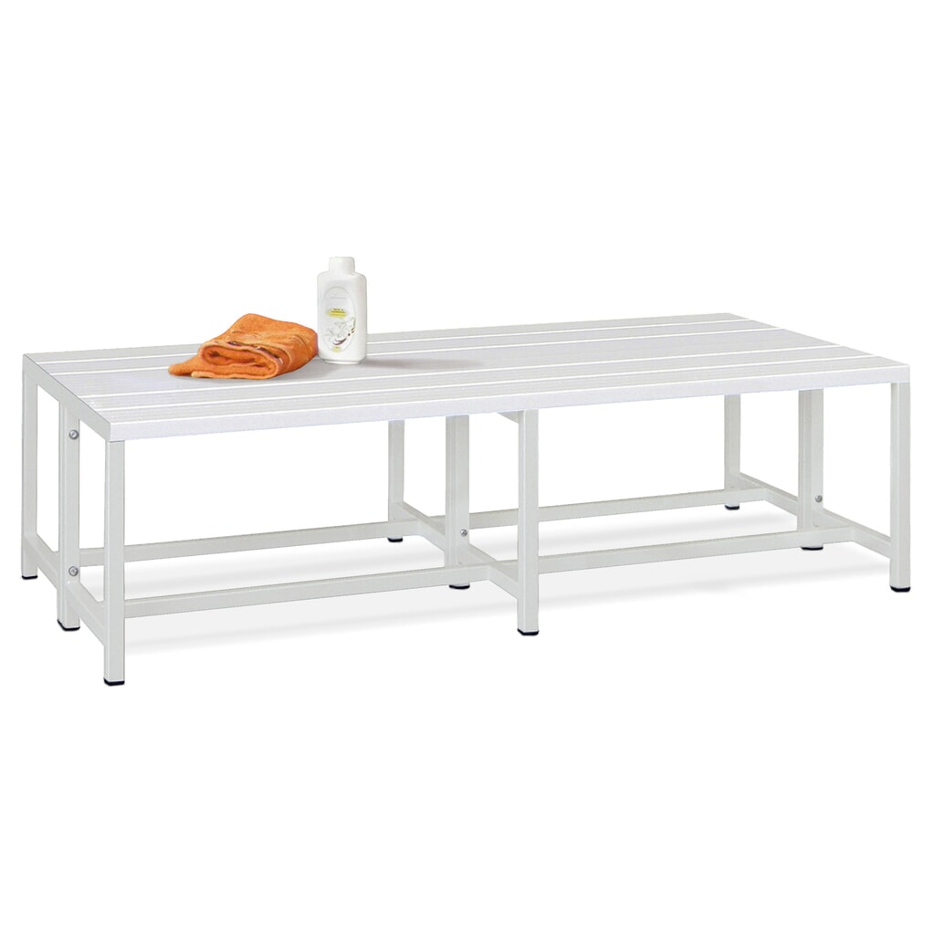 PAVOY Umkleidebank, 2-seitig, Länge 1.500 mm, ohne Schuhrost, anthrazitgrau Produktabbildung: PAVOY Umkleidebank, 2-seitig, Länge 1.500 mm, ohne Schuhrost, anthrazitgrau