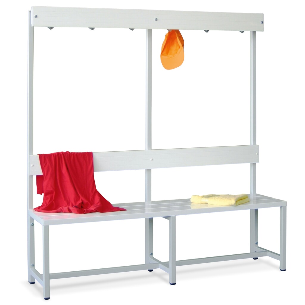 Produktabbildung Nr. 1: PAVOY Umkleidebank, 1-seitig, mit Hakenleiste, Länge 1.000 mm, ohne Schuhrost, enzianblau
