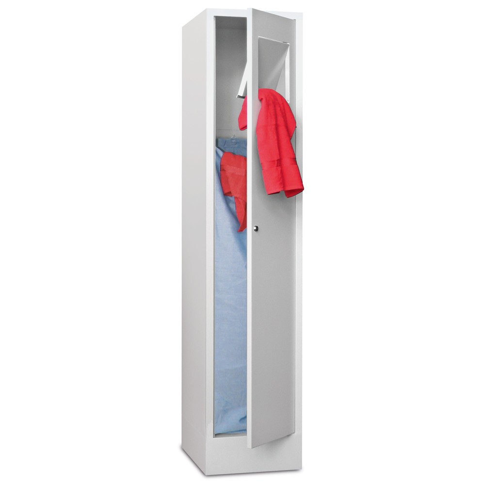 Produktabbildung: PAVOY Wäschesammelschrank, HxBxT 1.850 x 400 x 500 mm, mit Sockel, lichtblau, lichtgrau