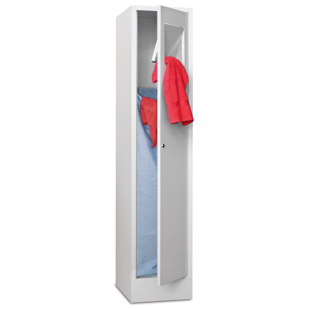 PAVOY Wäschesammelschrank, HxBxT 1.850 x 400 x 500 mm, mit Füßen, lichtgrau, lichtgrau Produktabbildung: PAVOY Wäschesammelschrank, HxBxT 1.850 x 400 x 500 mm, mit Füßen, lichtgrau, lichtgrau