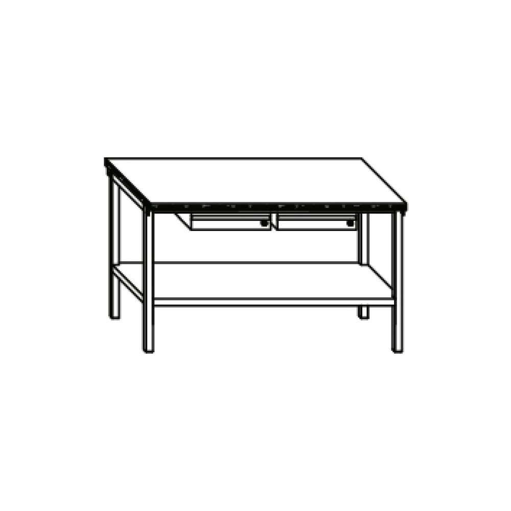Produktabbildung Nr. 5: PAVOY Werktisch mit 2 Schubladen + Ablageboden, HxBxT 900 x 1.500 x 700 mm, lichtgrau, anthrazitgrau