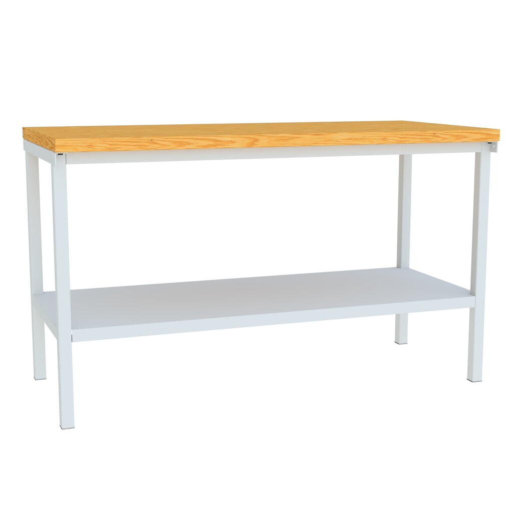 PAVOY Werktisch mit Ablageboden, HxBxT 900 x 1.500 x 700 mm, lichtgrau Produktabbildung Nr. 1: PAVOY Werktisch mit Ablageboden, HxBxT 900 x 1.500 x 700 mm, lichtgrau
