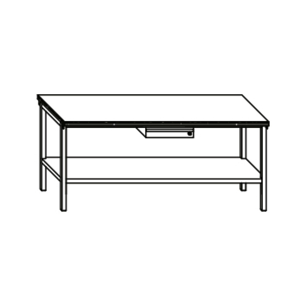 Produktabbildung Nr. 5: PAVOY Werktisch mit Schublade + Ablageboden, HxBxT 900 x 2.000 x 700 mm, anthrazitgrau, enzianblau