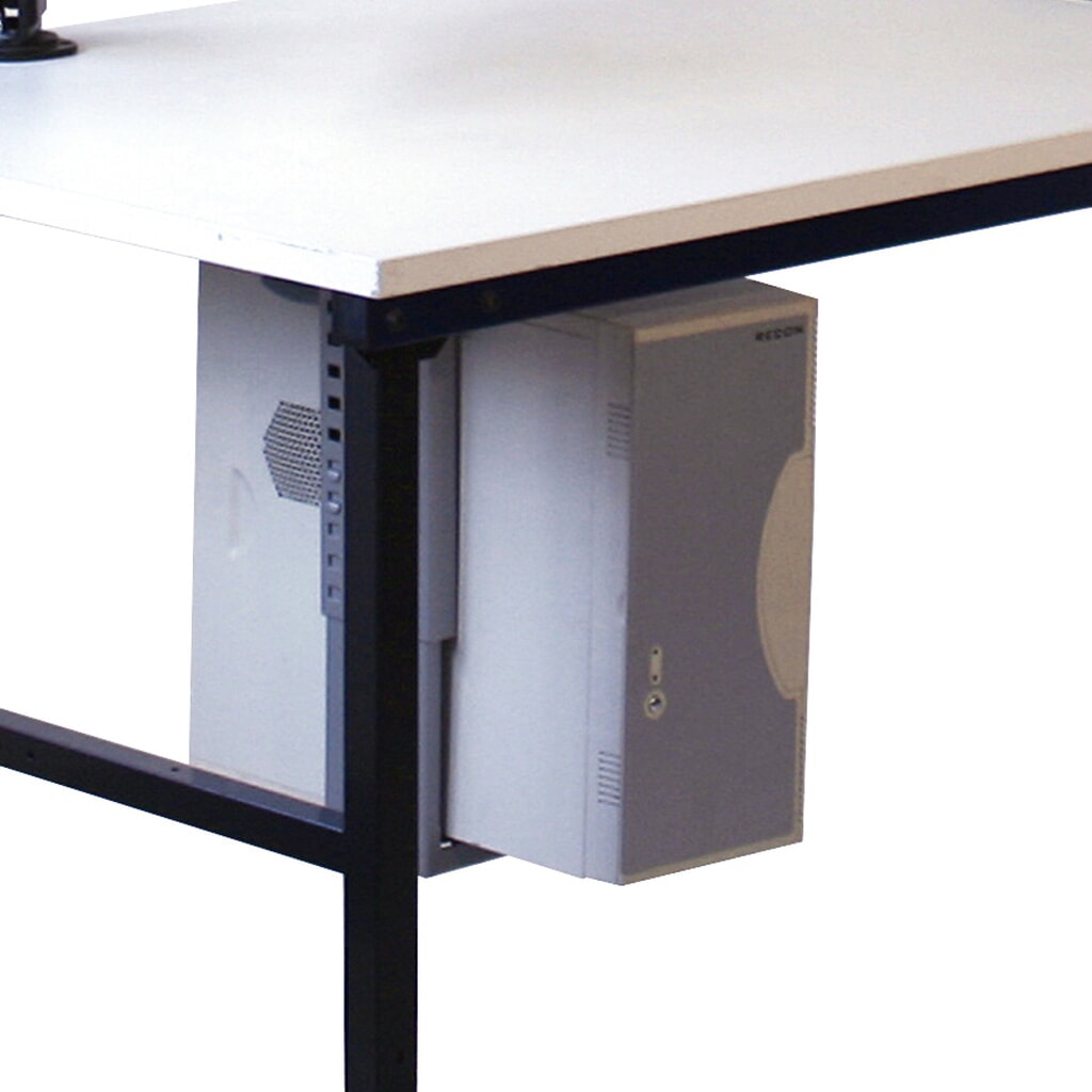 PC Halter für Packtische Classic und Multiplex, Untertischmontage Produktabbildung: PC Halter für Packtische Classic und Multiplex, Untertischmontage