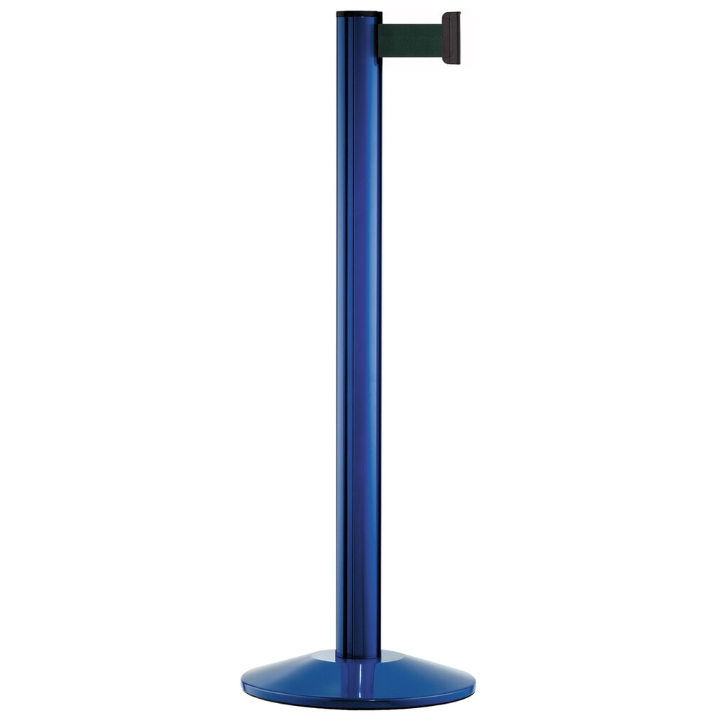 Produktabbildung: Personen-Leitsystem Classic, Ständer blau, Gurtfarbe oliv