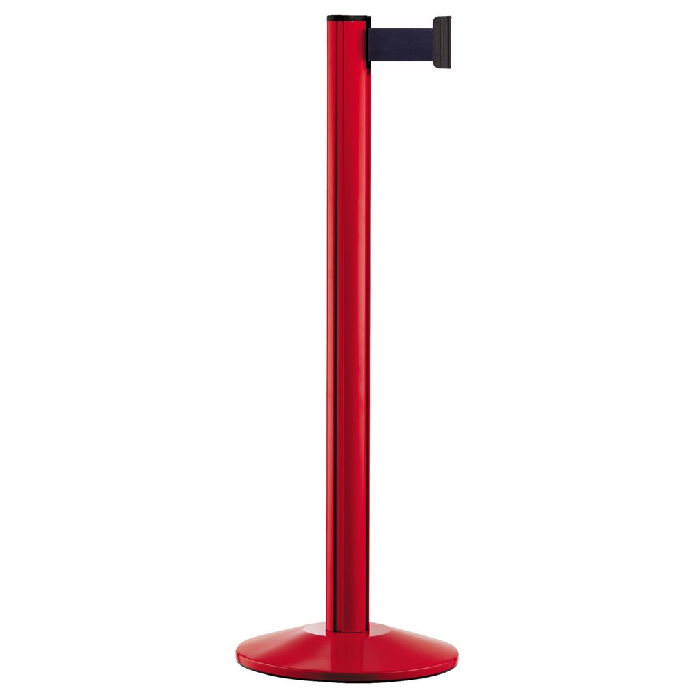 Produktabbildung: Personen-Leitsystem Classic, Ständer rot, Gurtfarbe navy