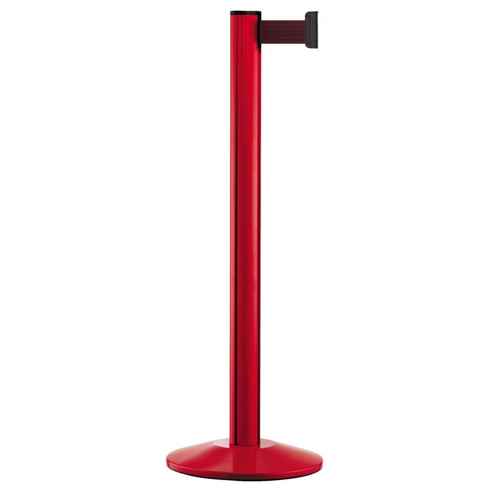 Produktabbildung: Personen-Leitsystem Classic, Ständer rot, Gurtfarbe bordeaux