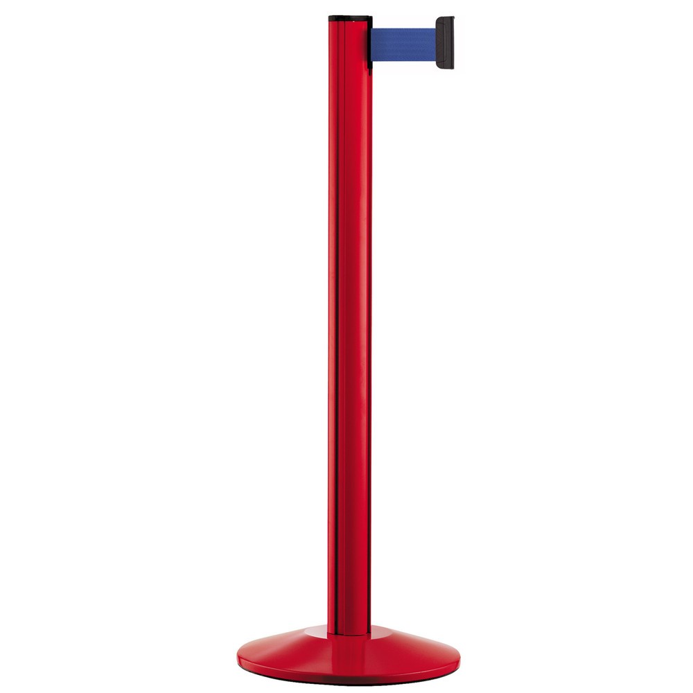 Produktabbildung: Personen-Leitsystem Classic, Ständer rot, Gurtfarbe blau