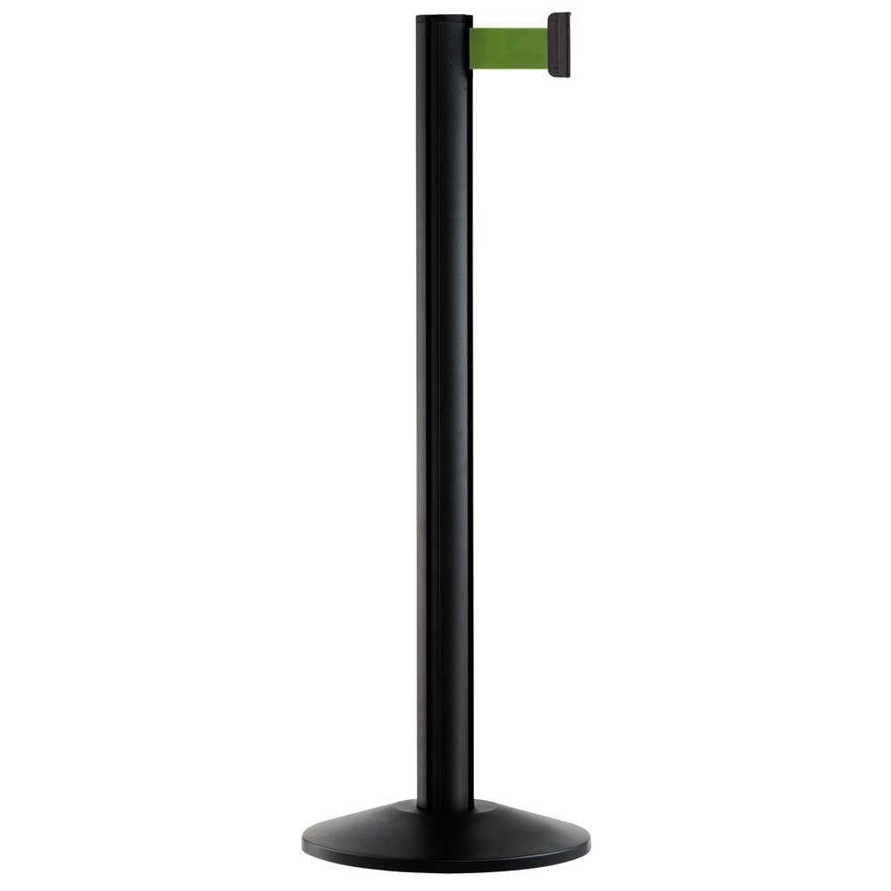 Produktabbildung: Personen-Leitsystem Classic, Ständer schwarz, Gurtfarbe grün