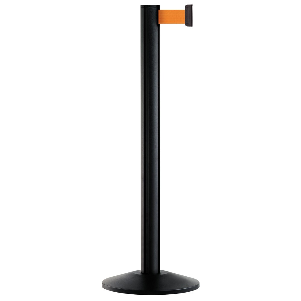 Produktabbildung: Personen-Leitsystem Extend, Ständer schwarz, Gurtfarbe neonorange