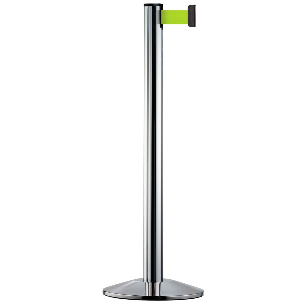 Produktabbildung: Personen-Leitsystem Extend, Ständer verchromt, Gurtfarbe neongelb