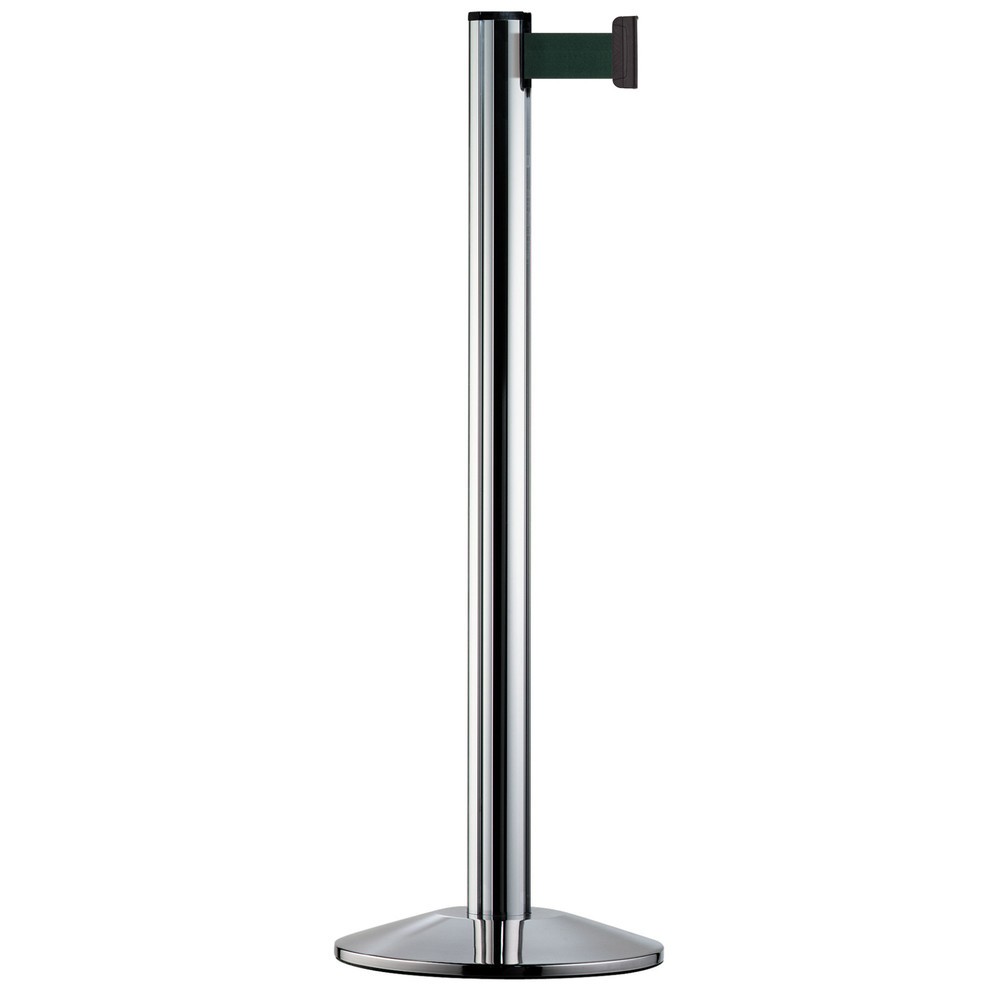 Produktabbildung: Personen-Leitsystem Extend, Ständer verchromt, Gurtfarbe oliv