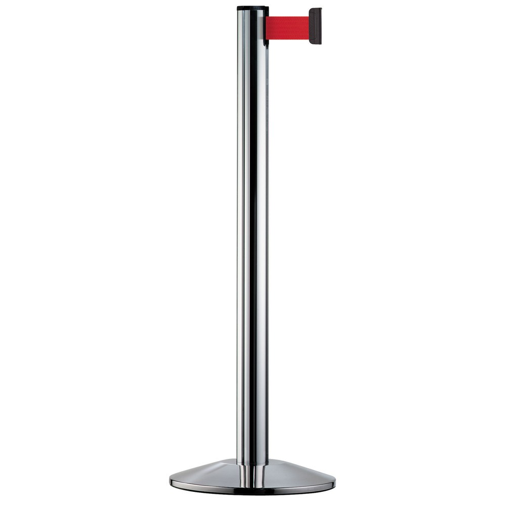Produktabbildung: Personen-Leitsystem Extend, Ständer verchromt, Gurtfarbe rot