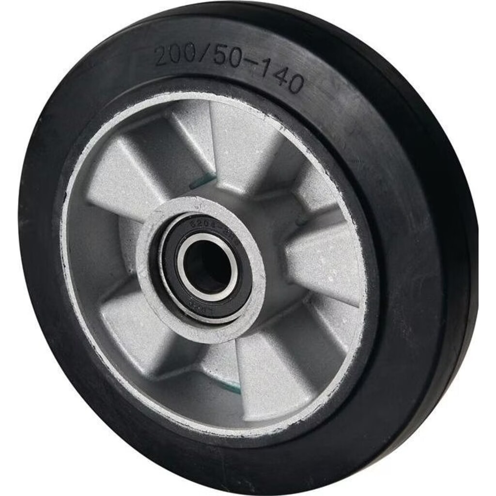 Produktabbildung: PFAFF Lenkrad, Rad-Ø 200 mm Alu-Guss-Felge, Vollgummi Naben-L. 55 mm Rad-B. 50 mm, f.Gabelhubwagen PFAFF b.Baujahr 10/2014