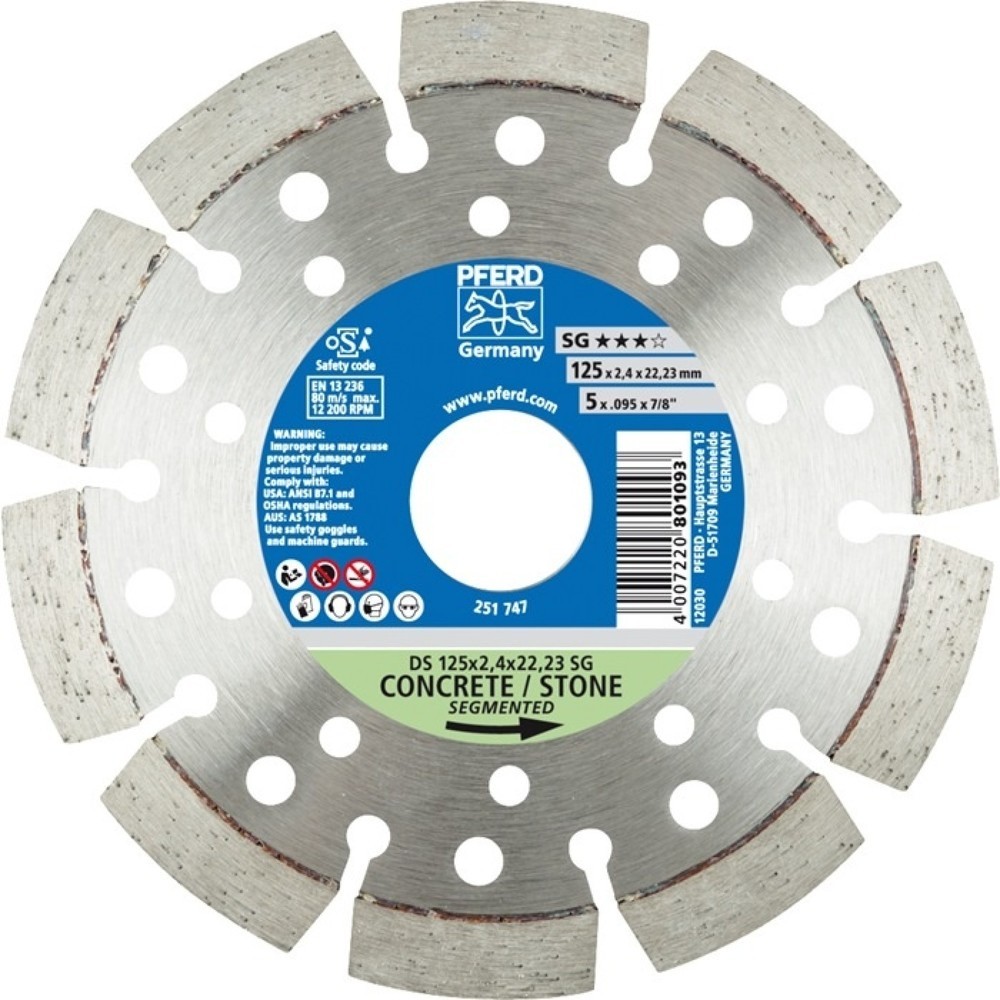 Produktabbildung: PFERD Diamant-Trennschleifscheibe, Durchmesser 125 mm Bohrung 22,23 mm