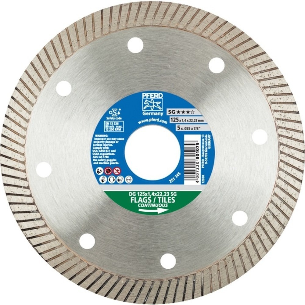 Produktabbildung: PFERD Diamant-Trennschleifscheibe, Durchmesser 125 mm Bohrung 22,23 mm