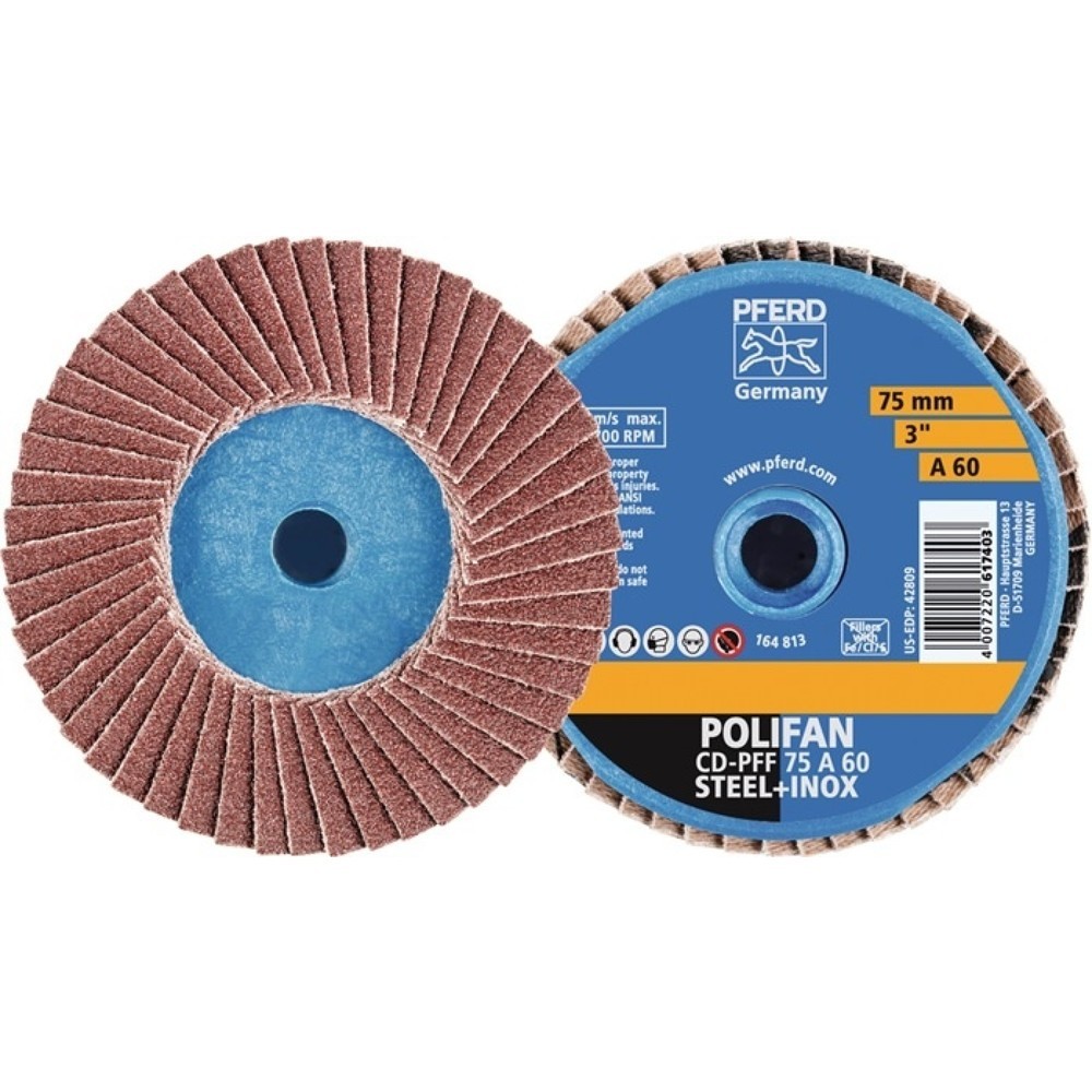 Produktabbildung: PFERD Fächerschleifscheibe COMBIDISC-Mini-POLIFAN D.50mm K.40 19100min-¹