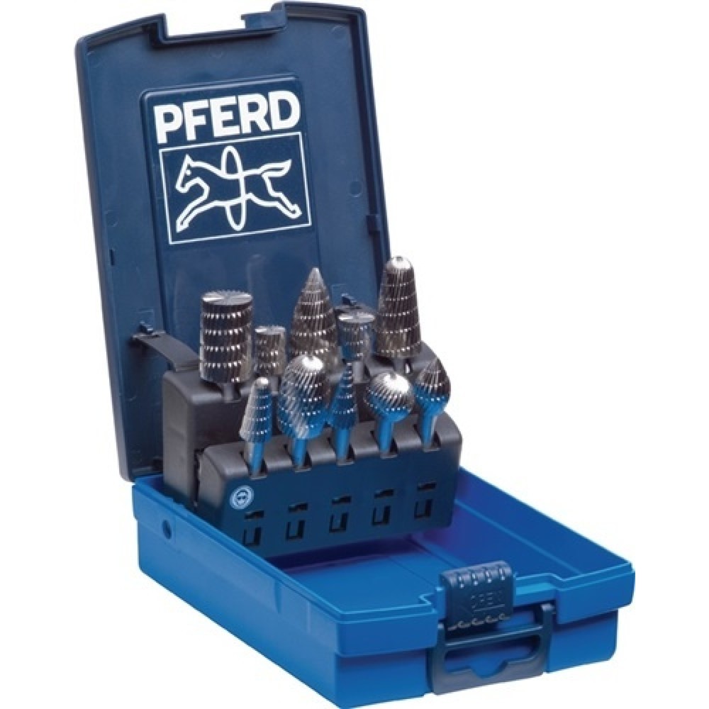 Produktabbildung: Frässtiftesatz 82 Schaft-D.6mm 10tlg.HSS Verz.3 Ku.-Kassette PFERD