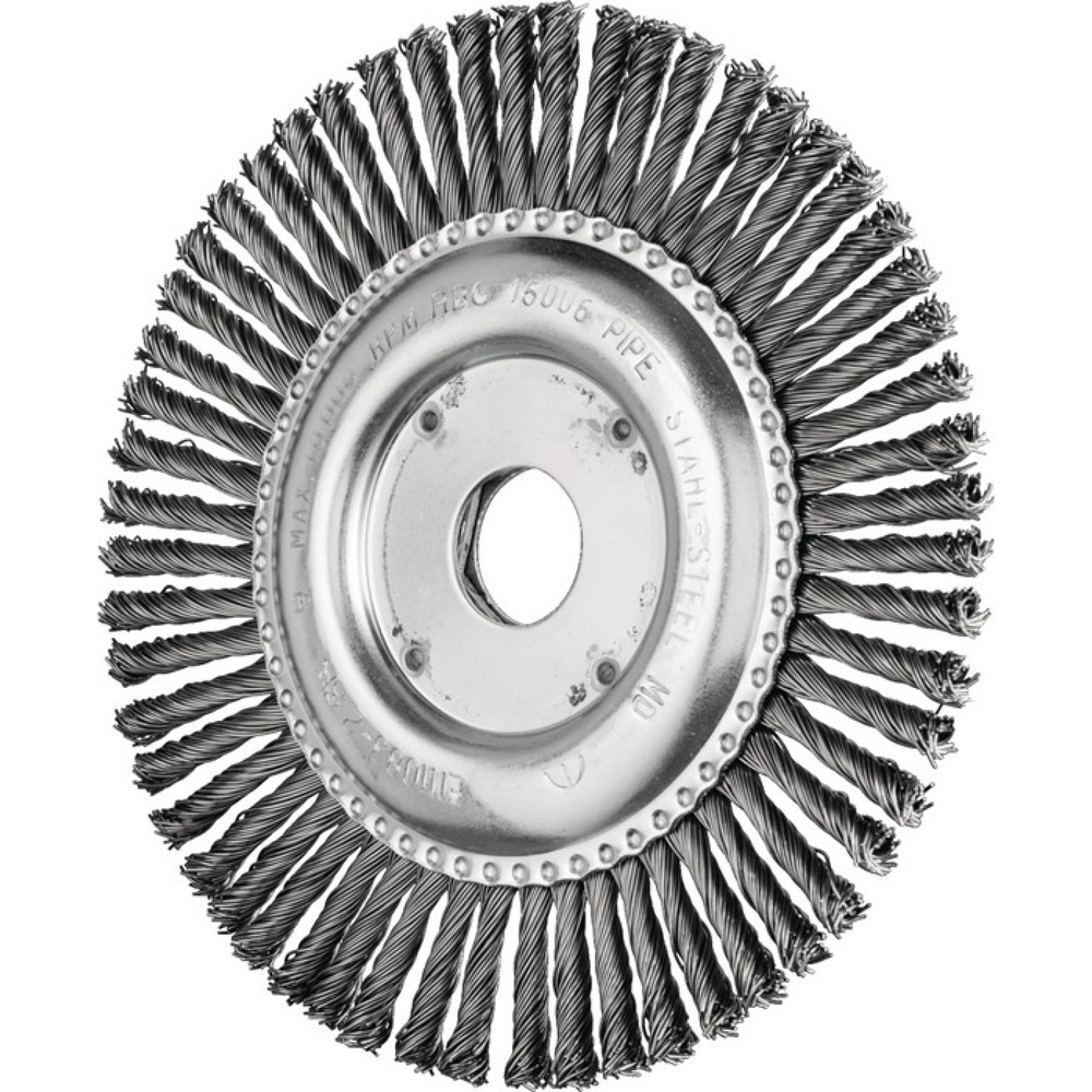 Produktabbildung: PFERD Rundbürste RBG 11506/22,2 PIPE ST 0,50, Stahl 6 mm, Ø 115 mm Drahtstärke 0,5 mm, 12500 min-¹