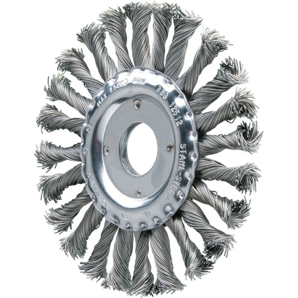 Produktabbildung: PFERD Rundbürste RBG 11512/22,2 CT ST 0,50, Stahl 12 mm, Ø 115 mm Drahtstärke 0,5 mm, 12500 min-¹