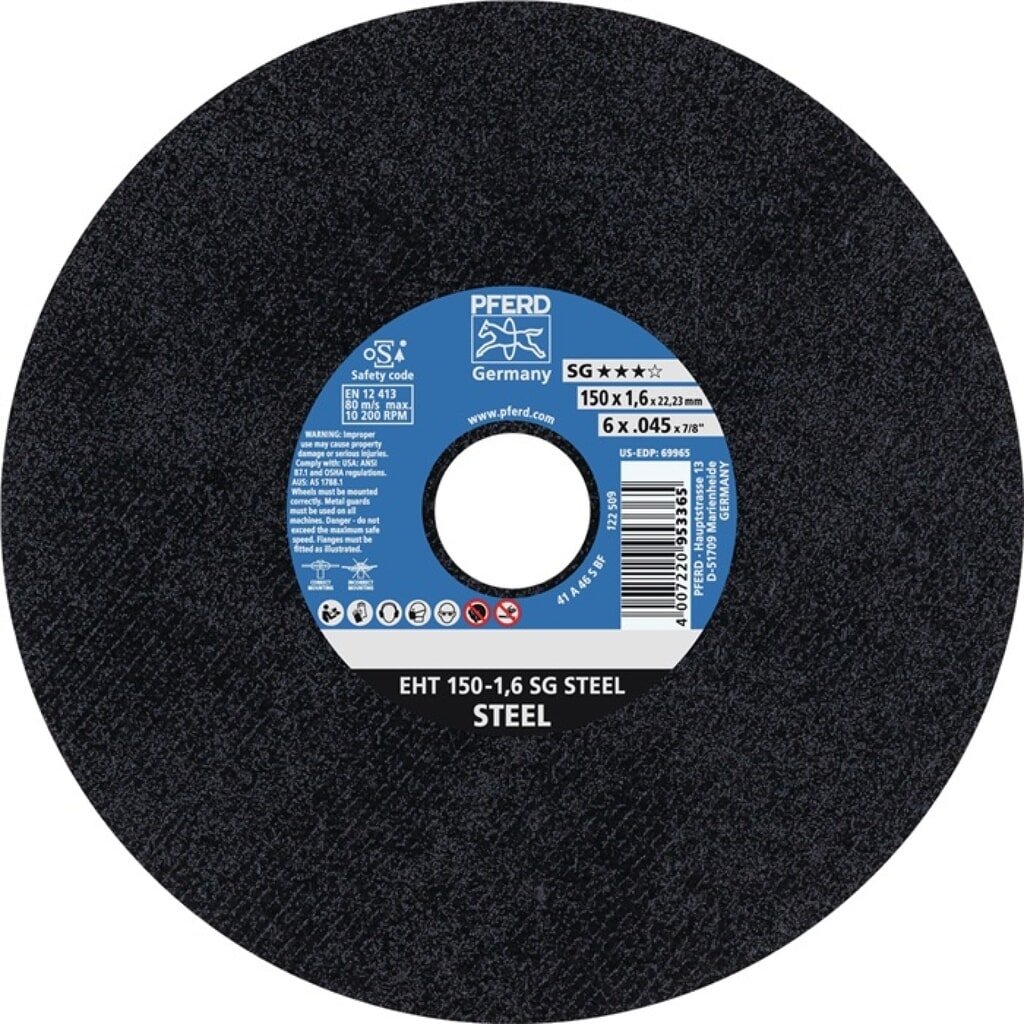 PFERD Trennscheibe SG STEEL D125x1mm ger.STA Bohr.22,23mm Produktabbildung: PFERD Trennscheibe SG STEEL D125x1mm ger.STA Bohr.22,23mm