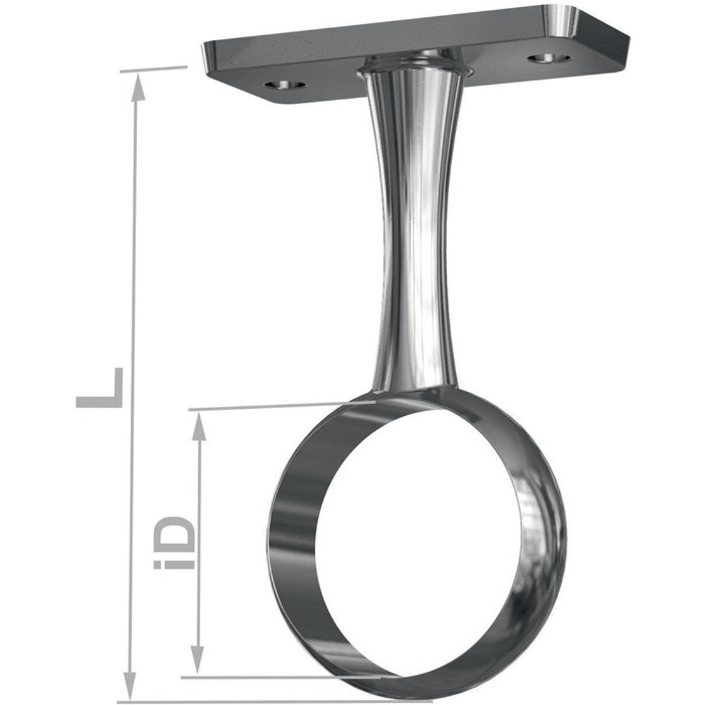 Produktabbildung: PG Mittelträger 11138, Deckenmontage, Zinkdruckguss verchromt, Ø 25 mm