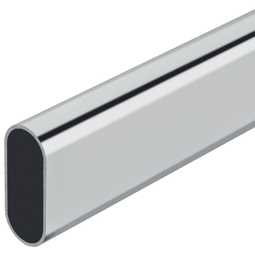 Produktabbildung: PG Ovalschrankrohr nahtlos geschweißt, Rohrhöhe 30 mm Rohrbreite 15 mm, Stahl verchromt, Wandstärke 1 mm 2500 mm