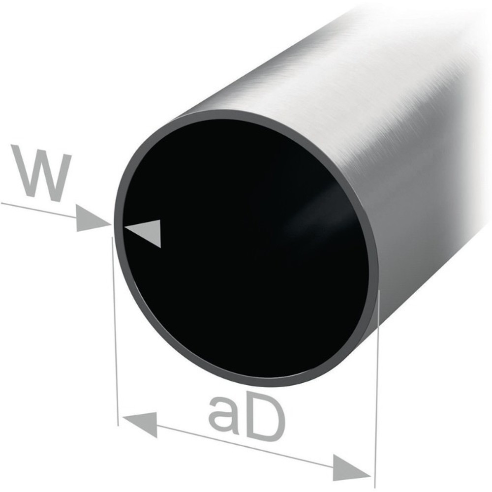 Produktabbildung: PG Rundschrankrohr, Rohraußen-Ø 20 mm Wandstärke 0,8 mm, Stahl silberfarbig, 2500 mm