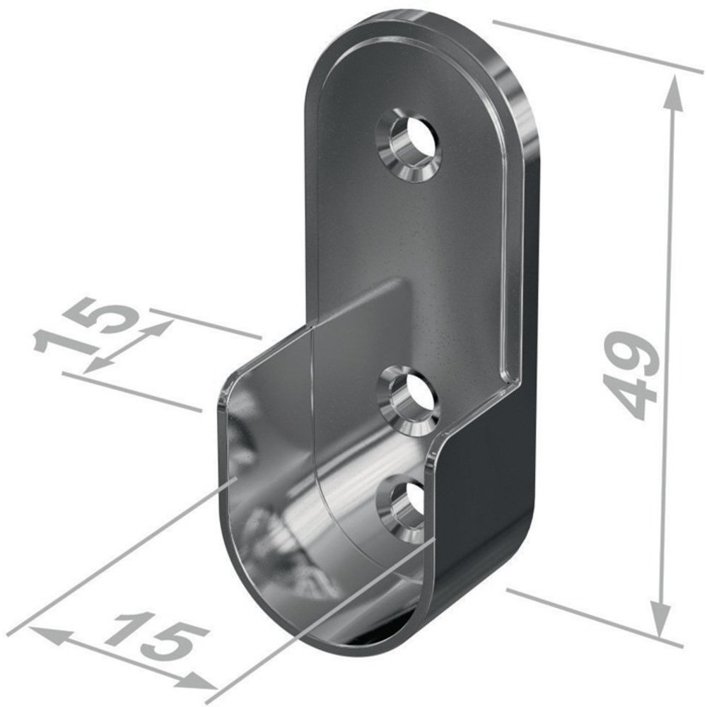 Produktabbildung: PG Schrankrohrlager 11121, Wandmontage, Zinkdruckguss vernickelt, 30x15