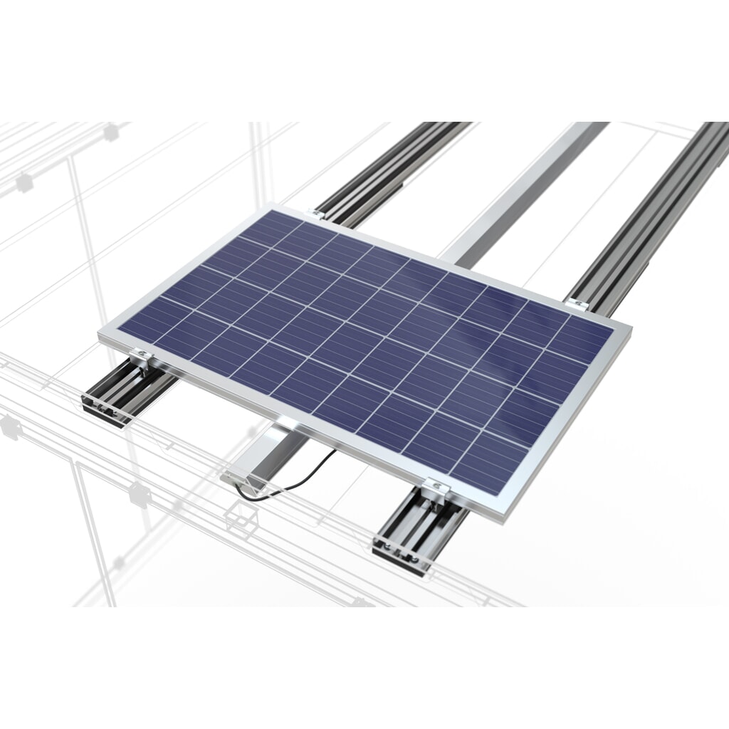 Photovoltaiksystem und Beleuchtung für wsm® Raucherunterstand, Montage im Werk Produktabbildung: Photovoltaiksystem und Beleuchtung für wsm® Raucherunterstand, Montage im Werk