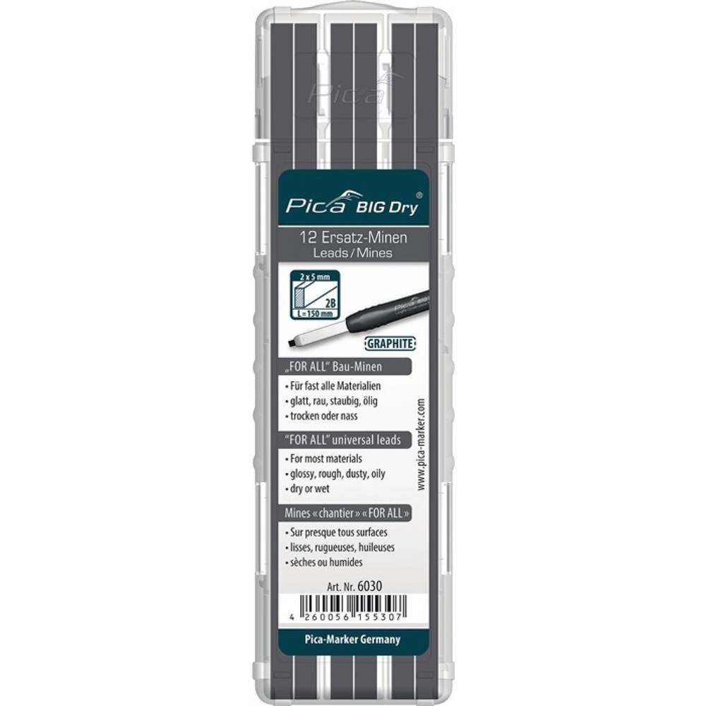 Produktabbildung: PICA Minenset Pica BIG-Dry, universell, 12x graphit, 12 Minen / Set